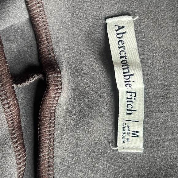 ABERCROMBIE & FITCH Brown Vegan Faux Leather Leggings Zippered Ankle M - Picture 7 of 7